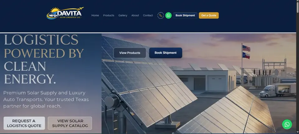 Homepage of Davita Auto Logistics